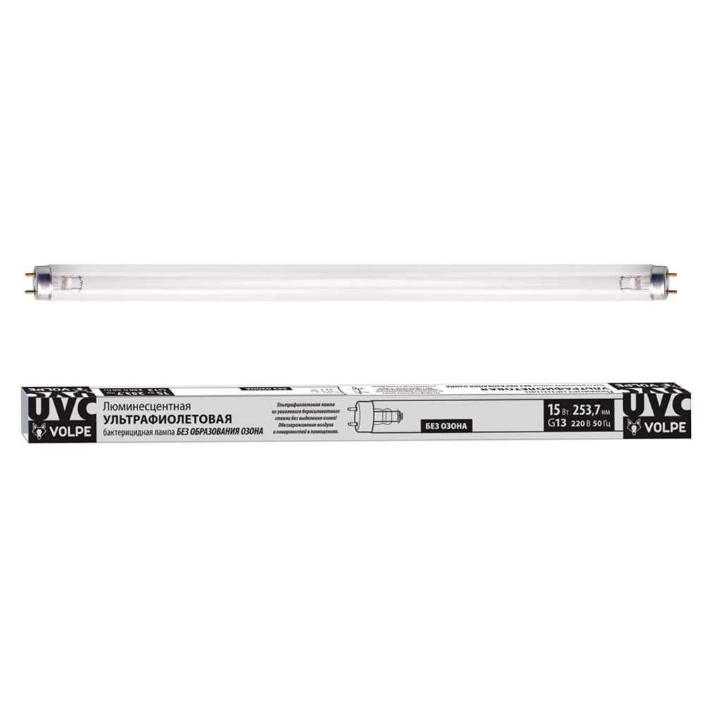 EFL-T8-15-UVCB-G13-CU-V Лампа ультрафиолетовая бактерицидная. Спектр UVC 253.7нм. Картон. ТМ Volpe
