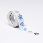 Наклейки в рулоне "Снежинки",500 шт,2,5 х 2,5 см