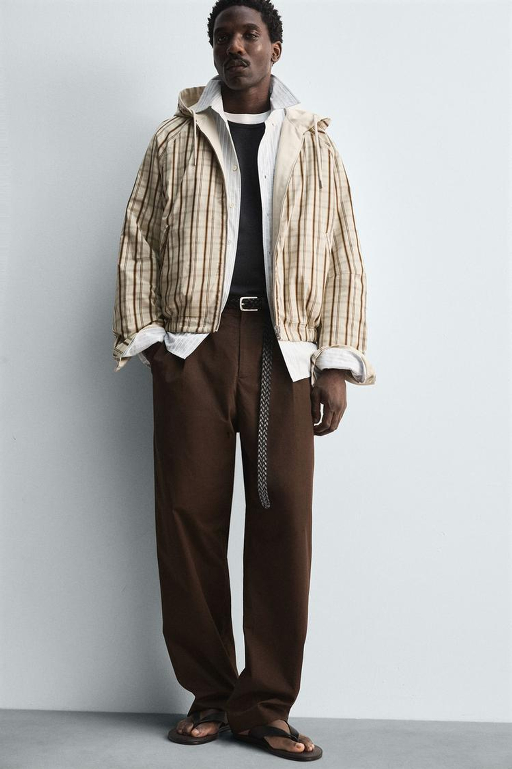 ZARA ДВУСТОРОННЯЯ КУРТКА В КЛЕТКУ, ЦВЕТ ЛЬДА