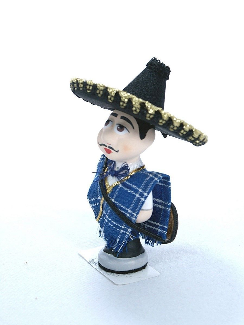 Кукла потешка Мексиканец. Игрушка фарфоровая ручной работы