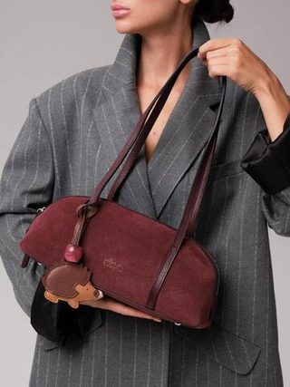 Замшевая сумка Ezhik DBR 31225 зимняя вишня