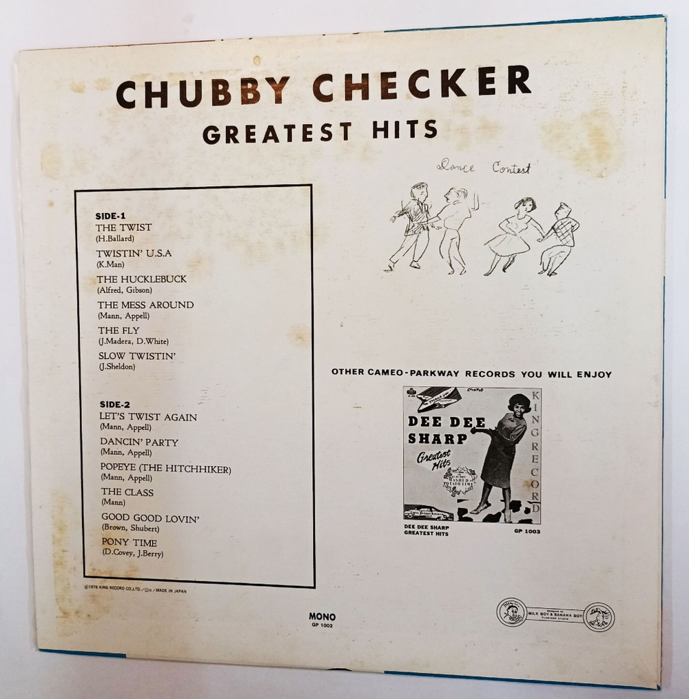 Винтажная виниловая пластинка Chubby Checker Greatest Hits (Japan 1976)