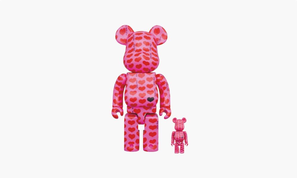 Bearbrick x Hide Pink Heart &quot;100% &amp; 400%&quot; Set