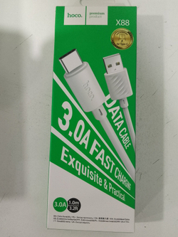 Кабель Type-C HOCO X88 1м, 3.0A  белый