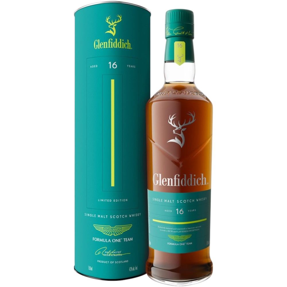 Виски Glenfiddich 16 Y.O. Aston Martin F1 0,7 л. В тубе