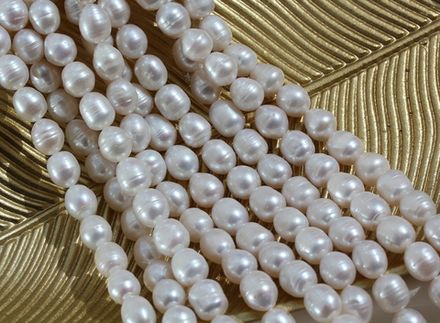 Жемчуг натуральный, рис 9,5-10,5мм