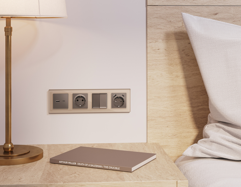 MA633050 Комплект механизма 2-кл выключателя с самовозвратом ALFA Темная бронза матовый QUANT (AP6330, VM129)