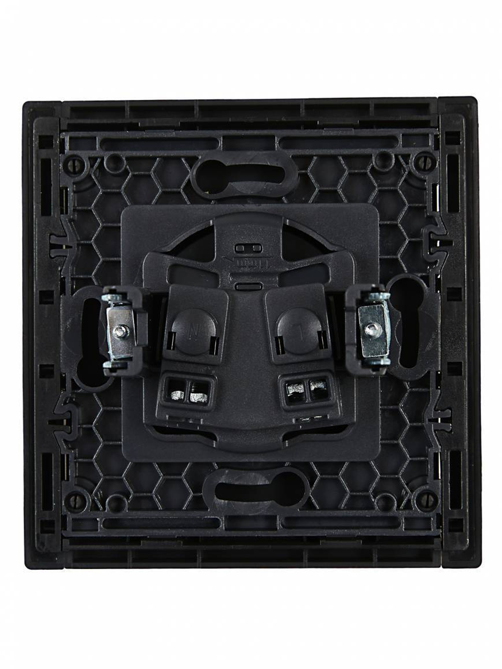 FORTE&PIANO Розетка 1-местная без заземления с защитными шторками винтовое крепление 10А FP117 черный IEK