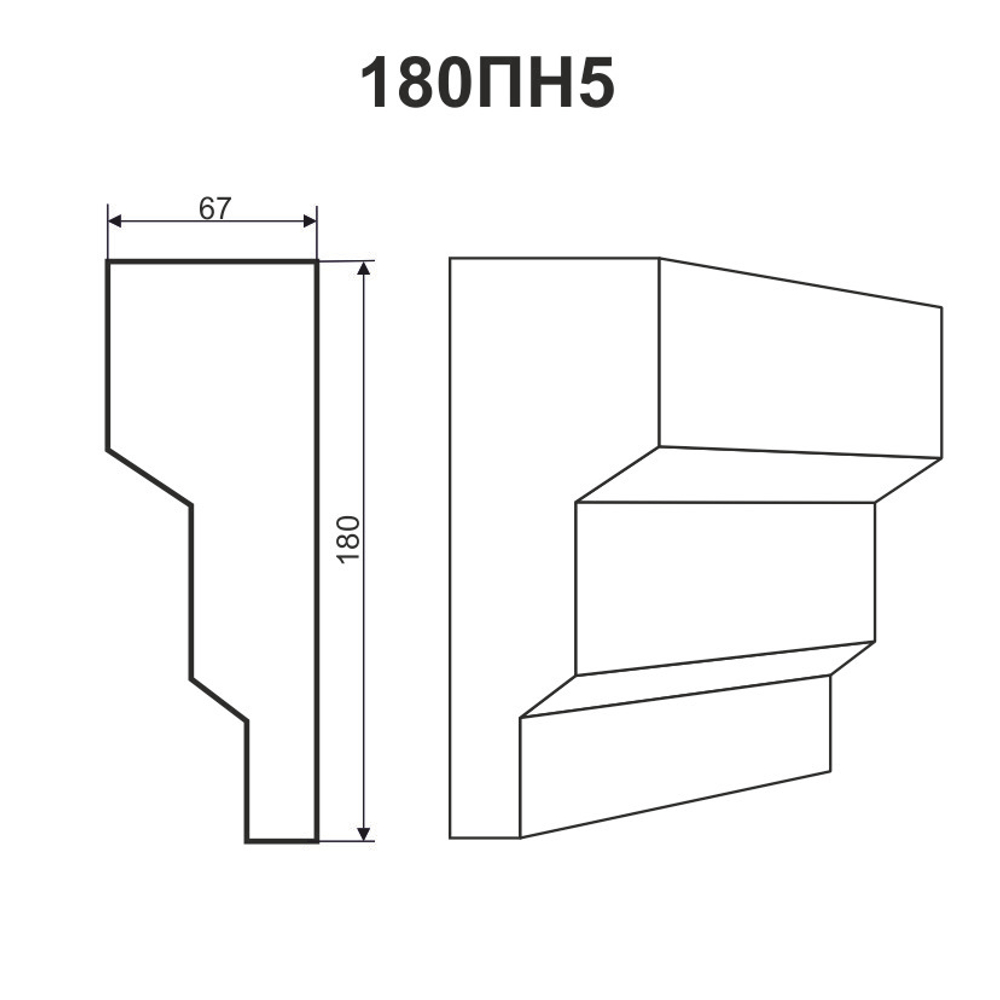Наличник из пенопласта чертёж.