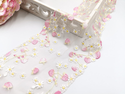 Вышивка на сетке, 15 см, земляничка и ромашки (Артикул: VS-2036), м