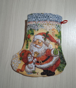 Гобеленовый сапожок для подарков Друзья Санты 20х22