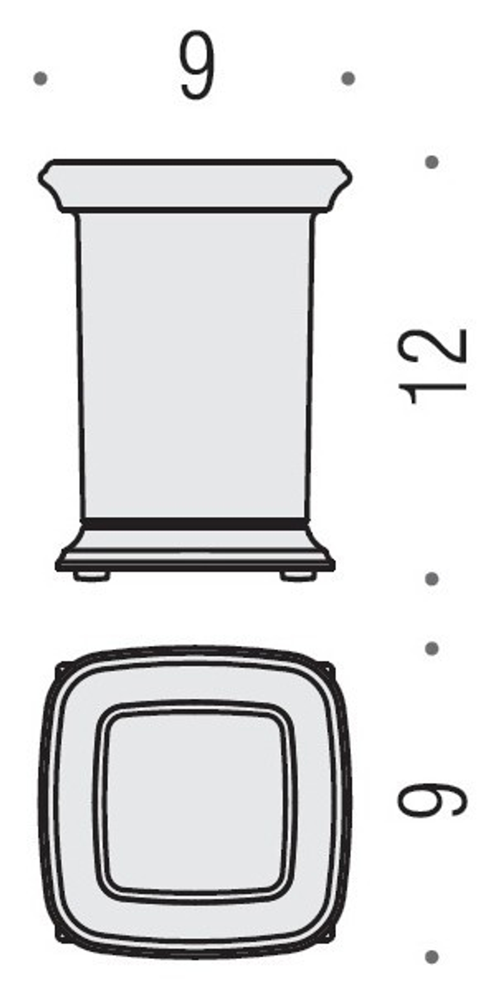 Стакан настольный Colombo Portofino  B3241, хром схема