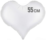 Сердце белое матовое фольга 55см