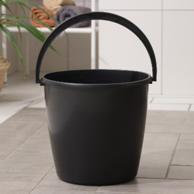 Ведро хозяйственное с мерной шкалой, 10 л, пластик, чёрное