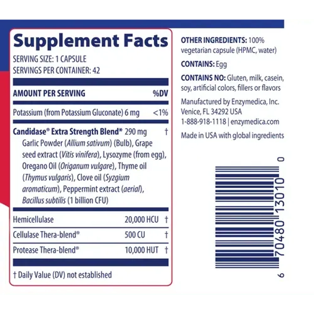 Candidase™ Extra Strength 42 капсулы Enzymedica