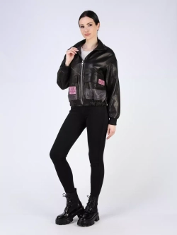 Кожаная куртка демисезонная с капюшоном