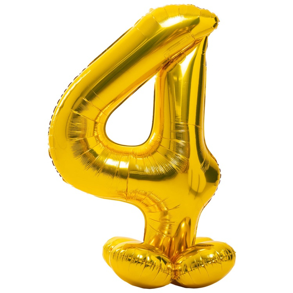 Шар фольгированный Цифра 4 165 см (Золотой)