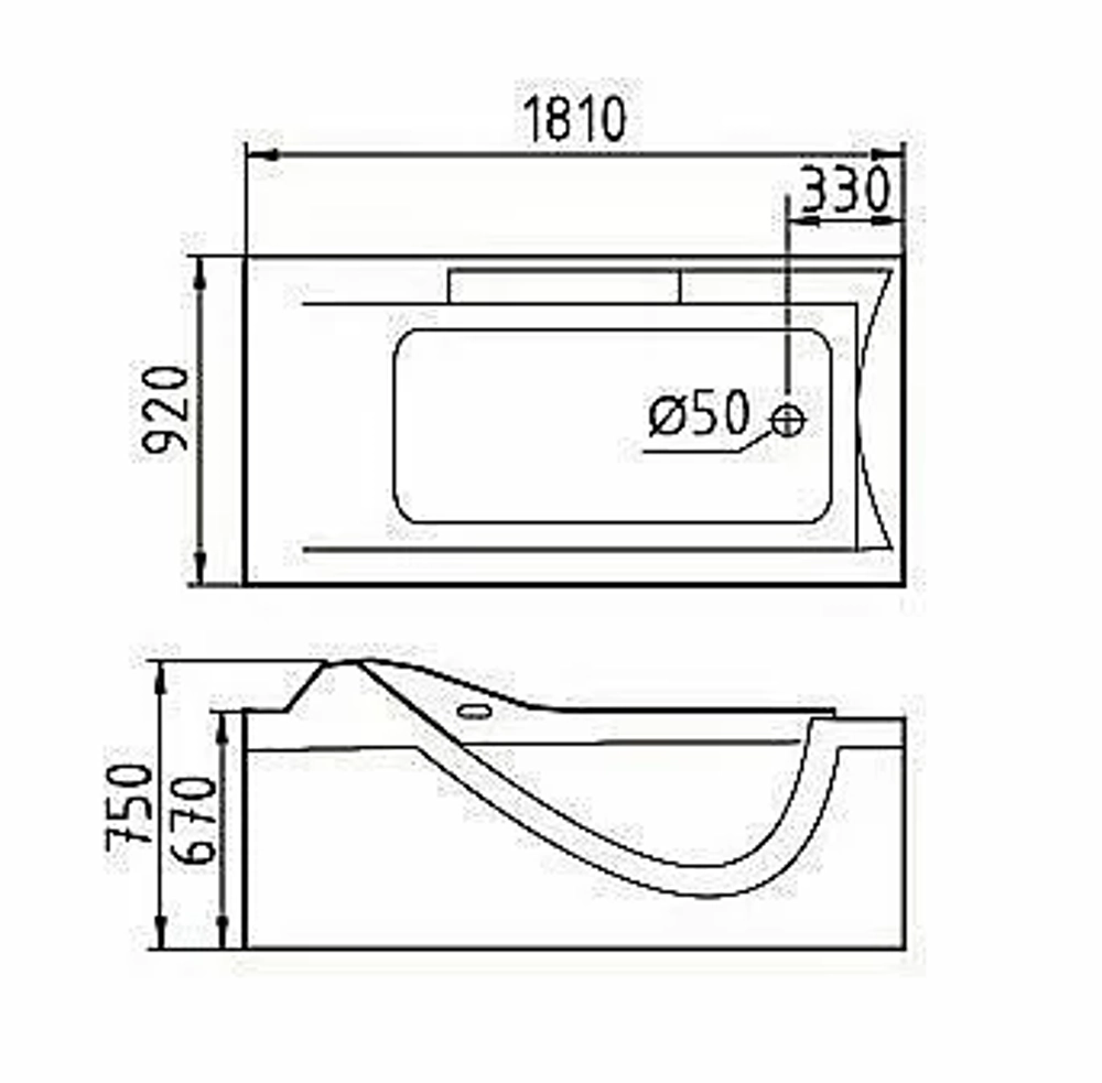Ванна акриловая Gemy Glass Panel G9055 K 181x92 белая с гидромассажем