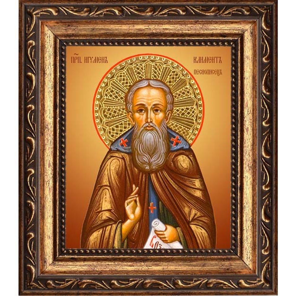 Климент Песнописец, преподобный игумен. Икона на холсте.