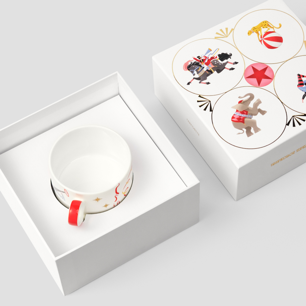 Чайная пара Farforite «Цирковое представление» 250 мл в подарочной коробке