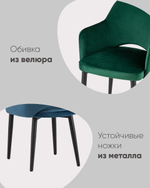 Стул Венера велюр сине-зеленый
