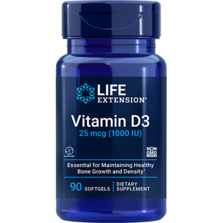 Vitamin D3 25 mcg (1000 IU) 90 Softgels Life Extension