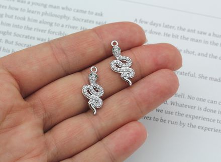 Подвеска "Змейка" 22,5мм, со стразами