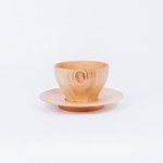 Деревянная пара (чашка  c блюдцем) из дерева Сибирский кедр NC22