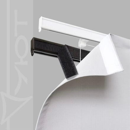 Карниз профильный алюминиевый Симпл Лип с лентой Велкро, цвет черный