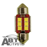 Светодиод 12V T11x41  6SMD 3030 WHITE SJ-FLS35-4106  (салон) c радиат на красн фон Y0002-41  GQ10044