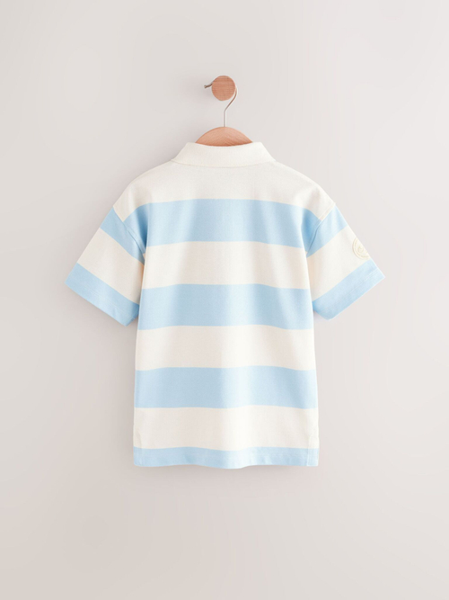 Поло для мальчика Next E45-618, Молочный, Голубой