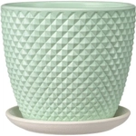 Горшок керамический Грань зеленый бутон №2