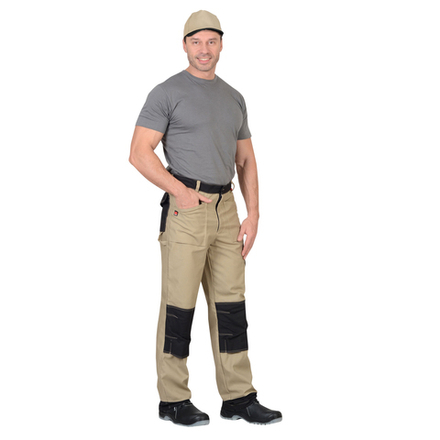 Брюки СИРИУС-ВЕСТ-ВОРК бежевый с черным пл. 275 г/кв.м