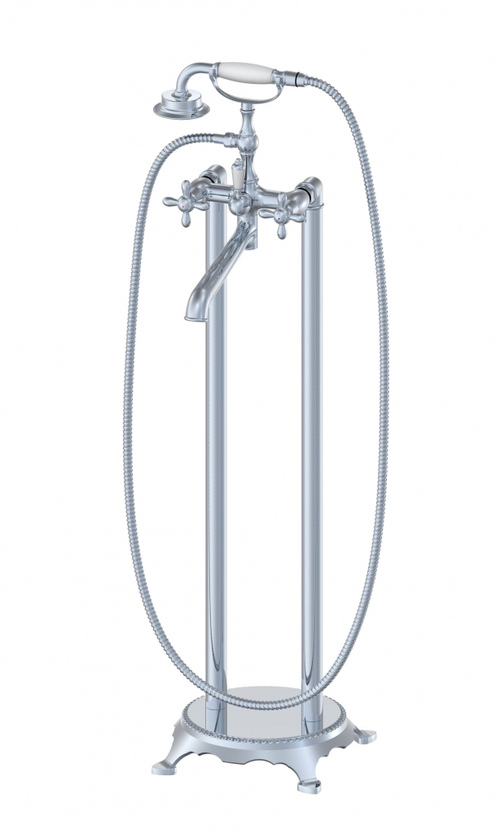 Смеситель для ванны напольного монтажа WONZON & WOGHAND RETRO, Хром (WW-88649020-CR)