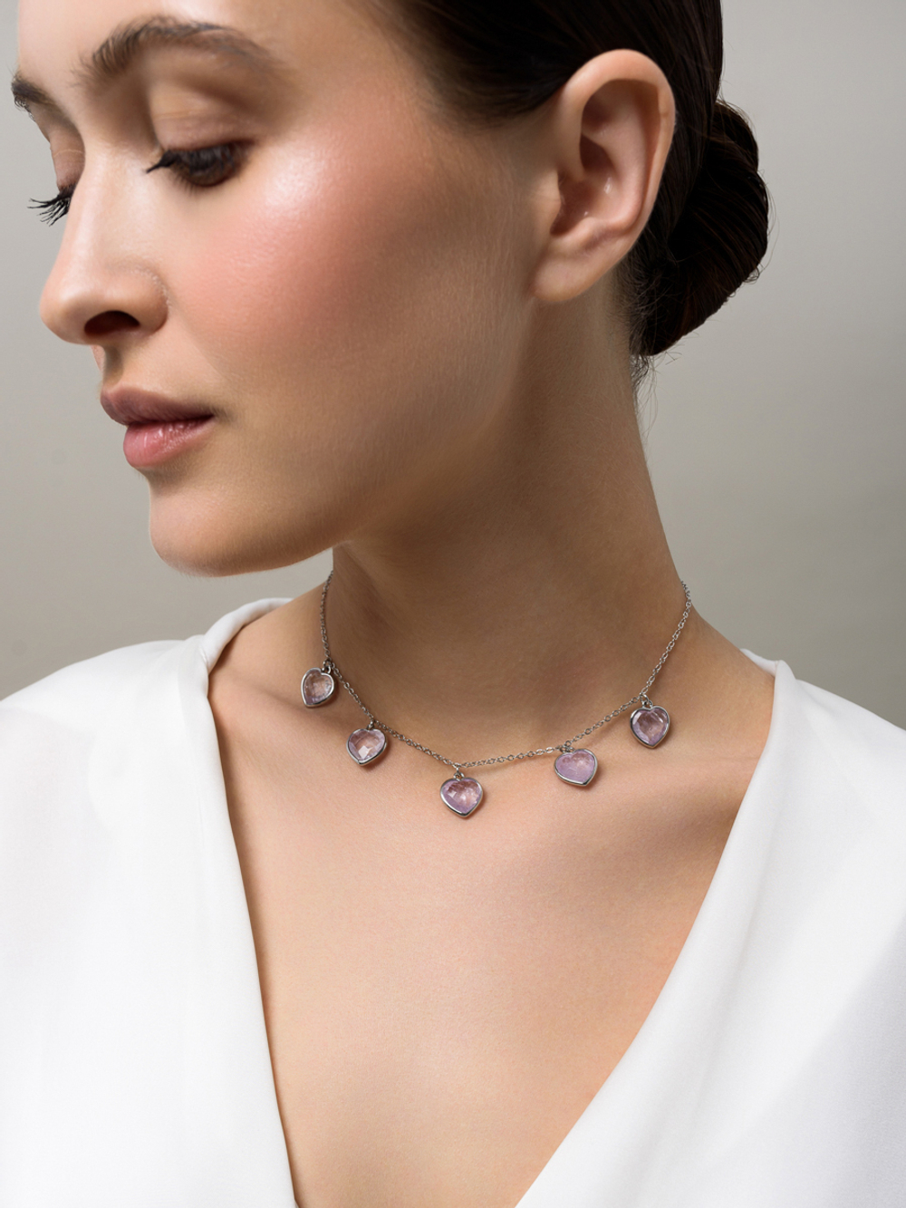 Чокер "Amour" с аметистом Silver