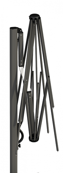 Зонт для кафе профессиональный Astro Carbon, 290х290 см, графит, слоновая кость