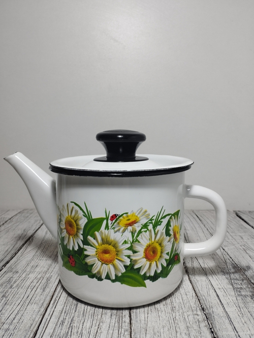 Чайник 1л цил белый  Ромашки 42704-072/4