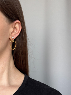 Серьги с подвесками в виде сердец