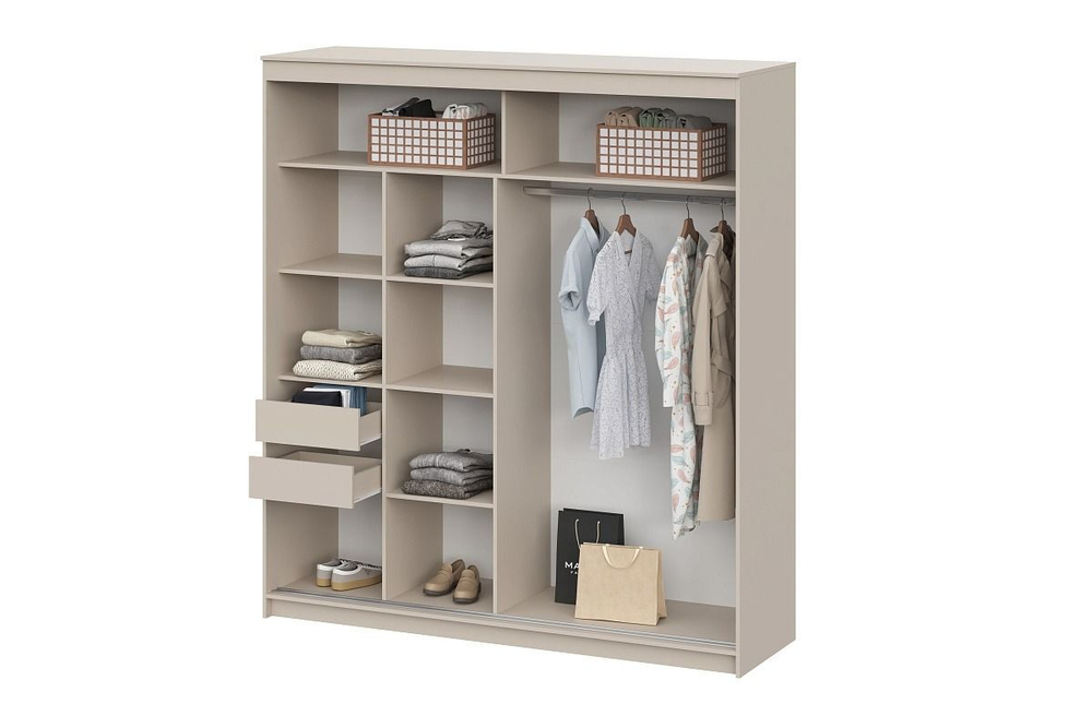 Шкаф-купе Меланж, для одежды, прямой, ЛДСП, с зеркалом