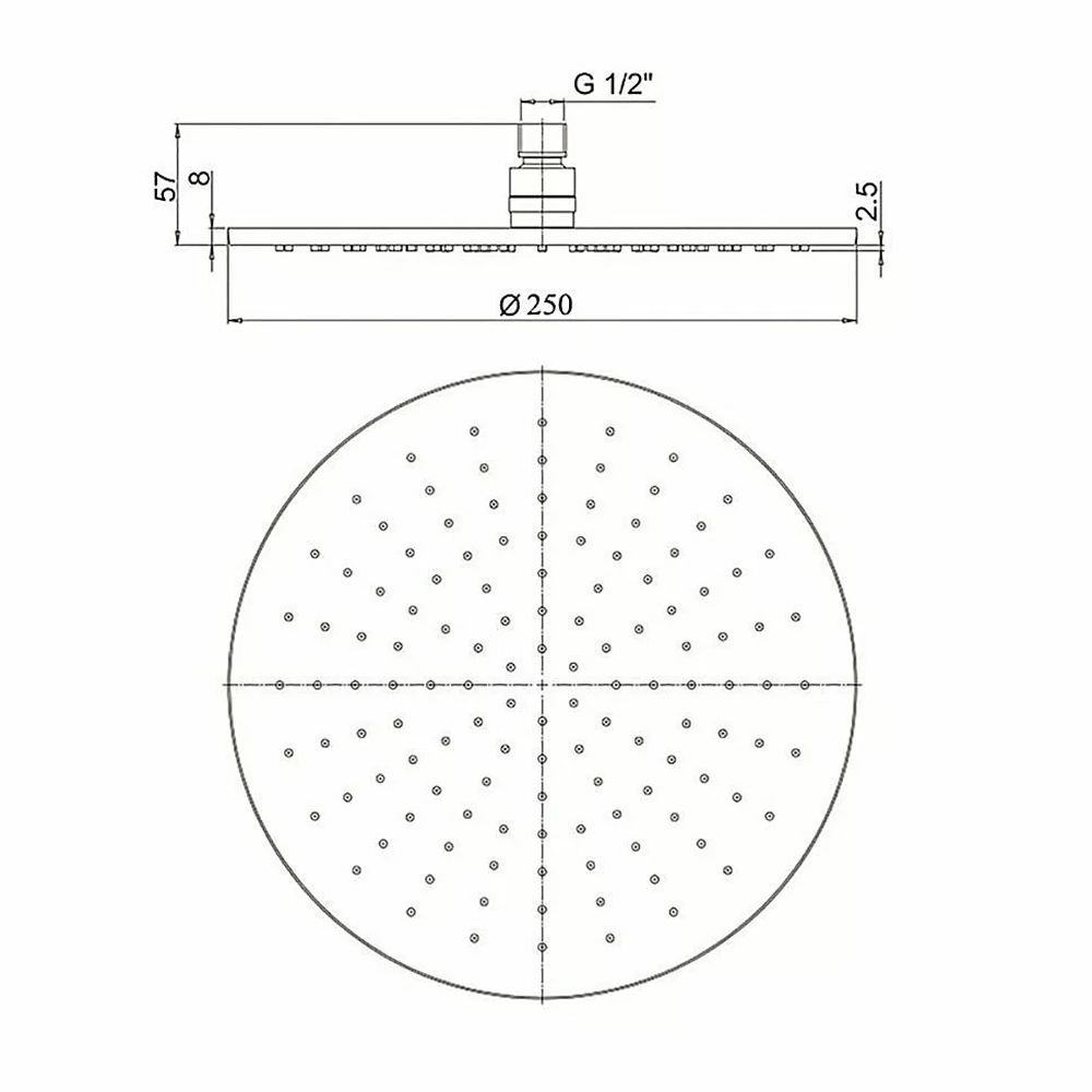 Верхний душ Paini 50PW759TT25 никель брашированный