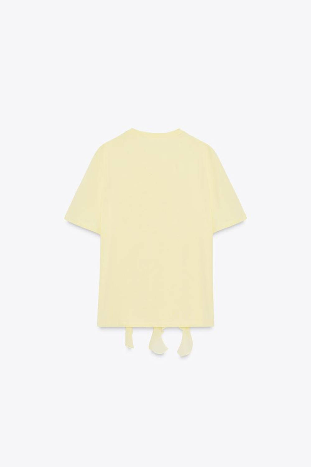 ZARA ФУТБОЛКА С ВОЛАНАМИ С ПЕРЕДИ, ЖЕЛТЫЙ