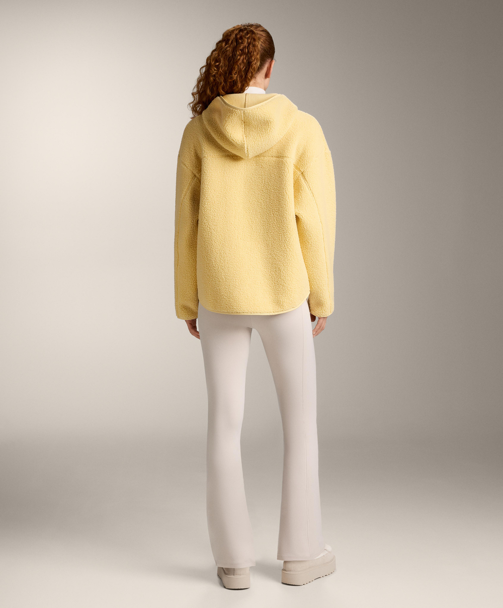 Oysho Куртка из искусственной овчины с капюшоном, желтый