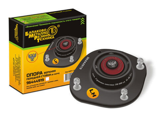 Опора верх перед стойки DAEWOO:Lanos, Sens 96444919L БМРТ ЛЕВАЯ (с подшипником) (в уп) 19619