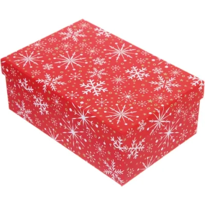 Коробка подарочная «Искристые снежинки» 21*14*8 см