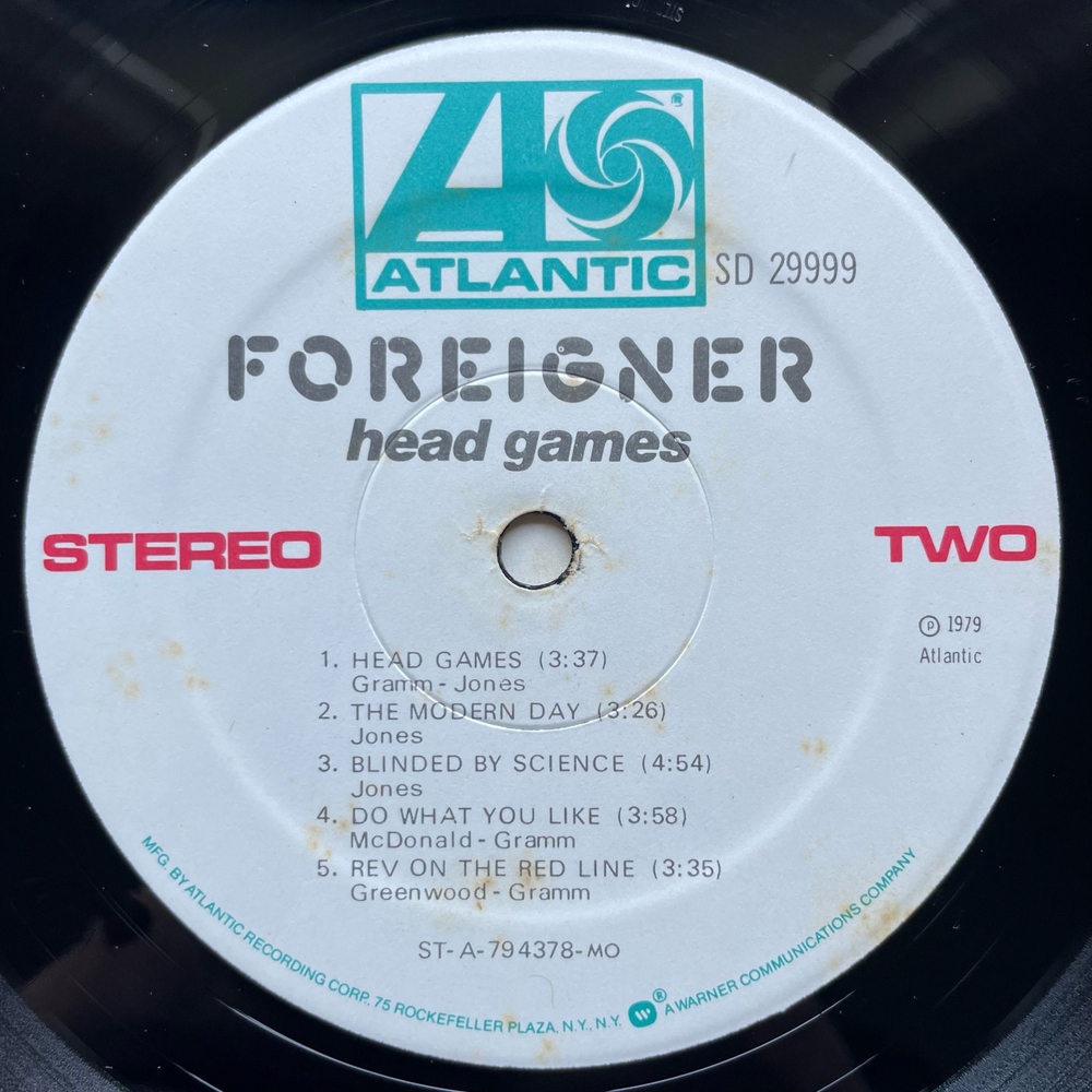 Винтажная виниловая пластинка LP Foreigner Head Games (США 1979)