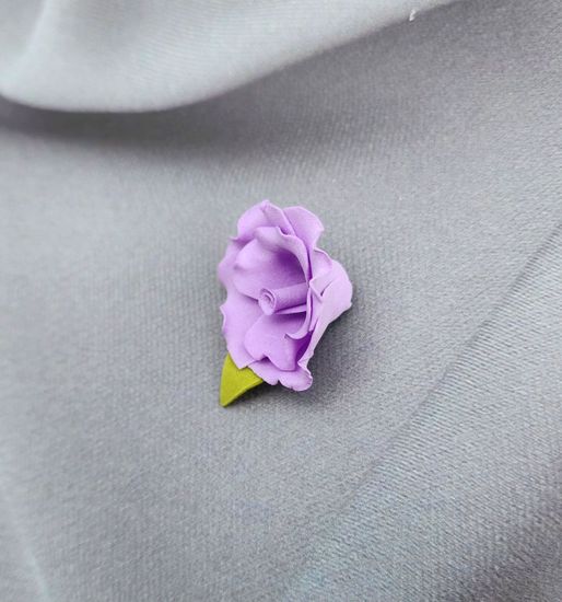 Цветы из латекса (фоамарина) бело-красный 4.5 см, набор 5 штук