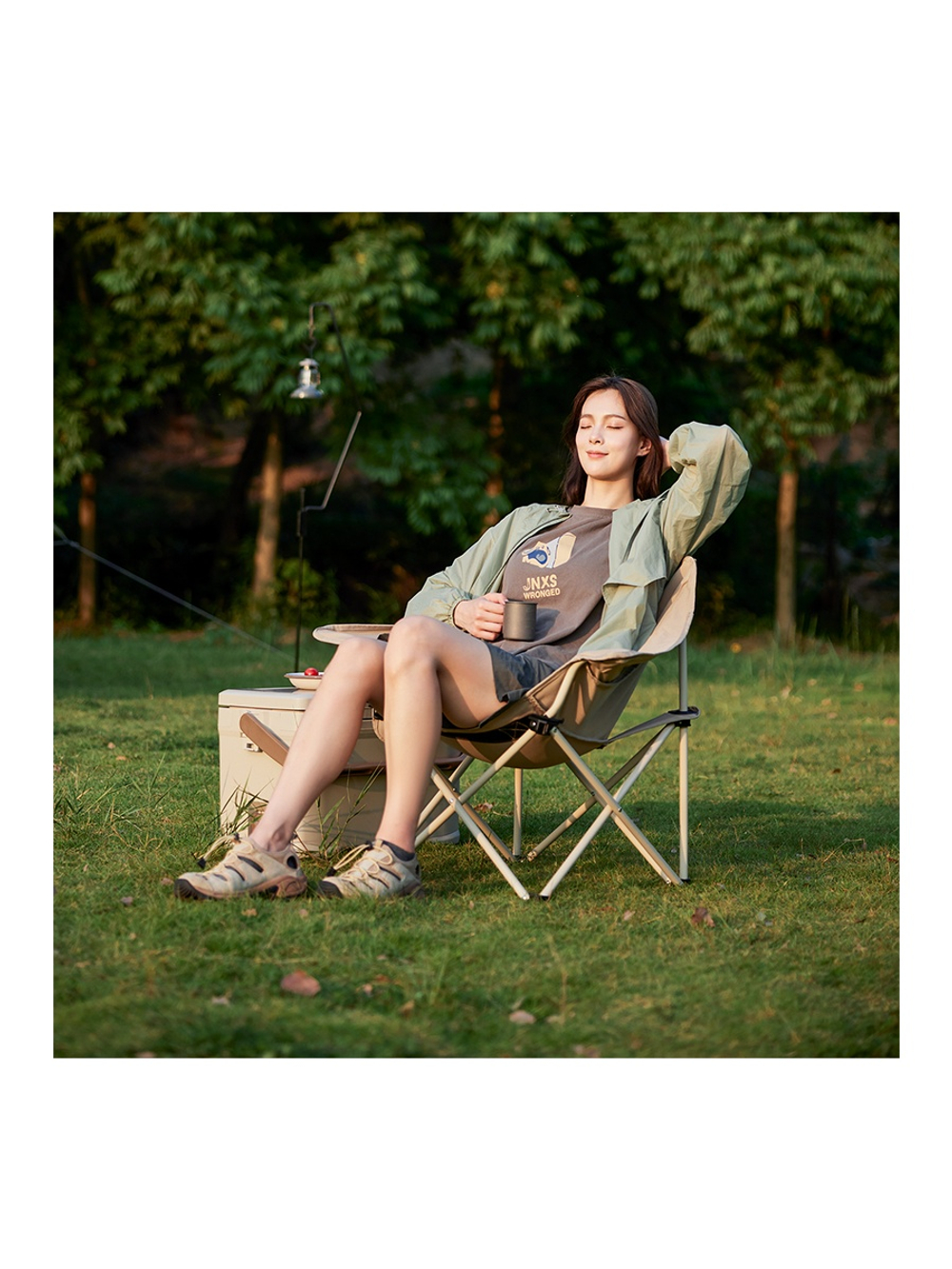 Кресло туристическое Naturehike Stellaluna T01 складное, 80х53х66 см, до 110 кг, серо-черное