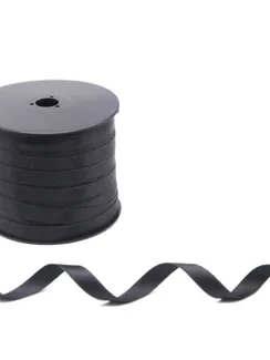 Лента атласная, 10 мм, черный 170
