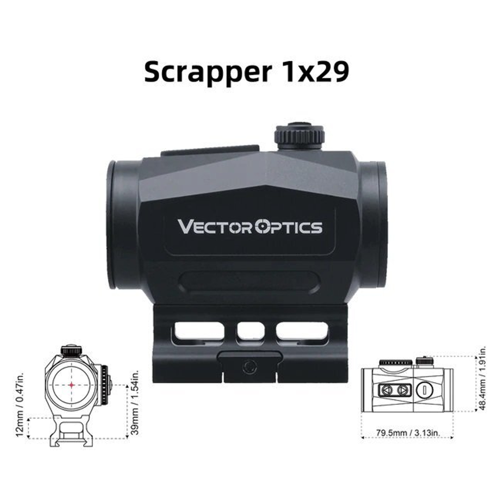 Коллиматорный прицел Vector Optics Scrapper 1x29, RD 2 MOA