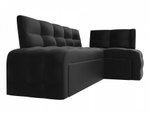 Диван кухонный угловой Люксор правый угол, Черный, Экокожа, 28599